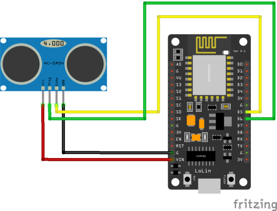 Sinric Pro HC-SR04 esp8266 ultrasonic sensor wiring