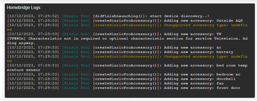 Homebridge-SinricPro plugin installtion
