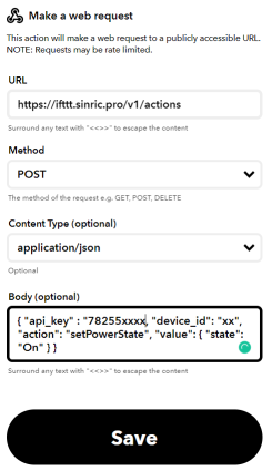 Sinric Pro Google Home IFTTT