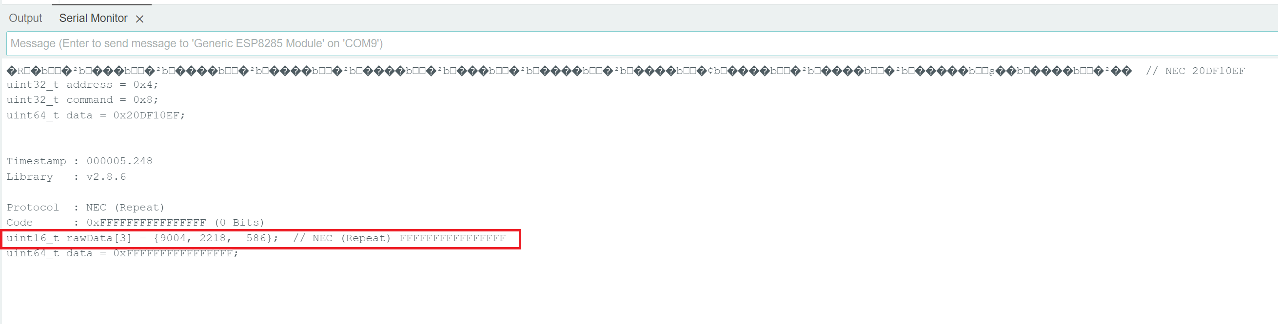 record tv remote esp82266 arduino serial