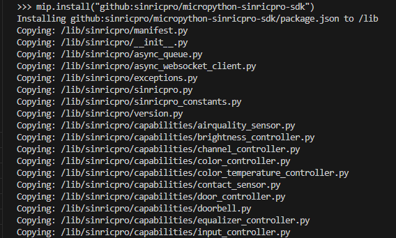 Sinric Pro MicroPython SDK installtion