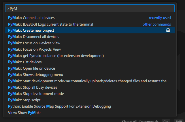 Sinric Pro pymark new project