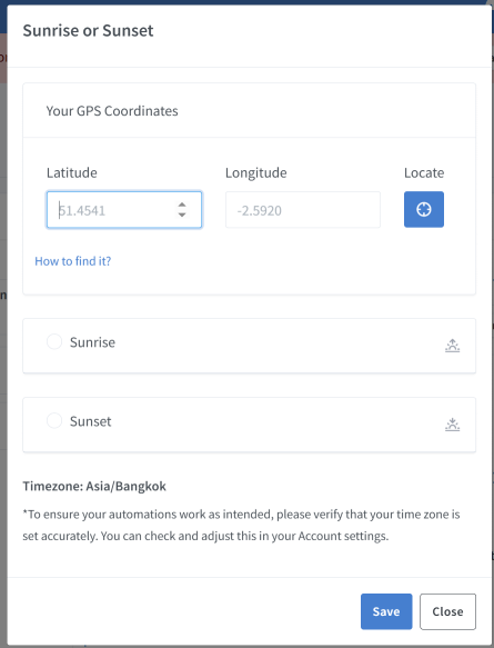 Sinric Pro automation creation flow