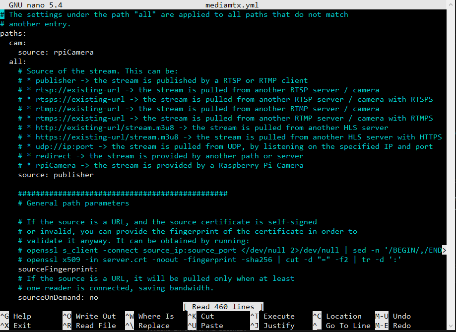 Sinric Alexa Camera mediamtx config